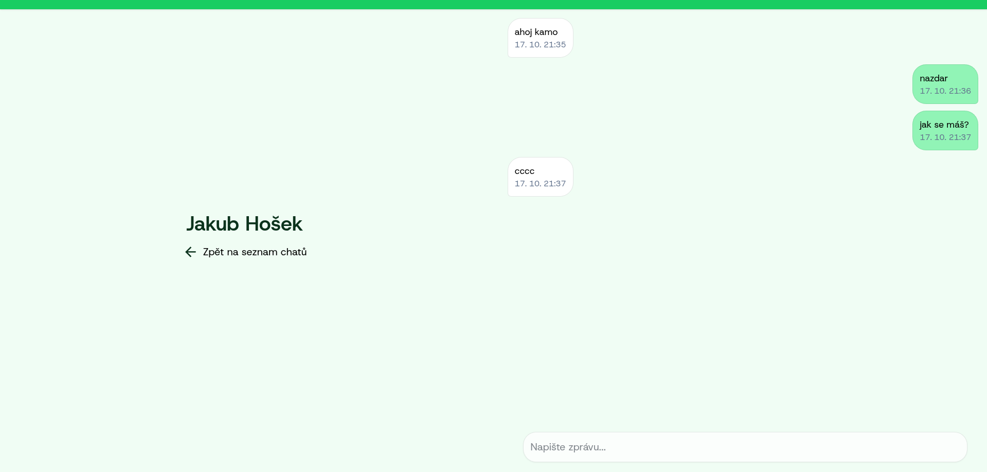 Screenshot aplikace ChatApp