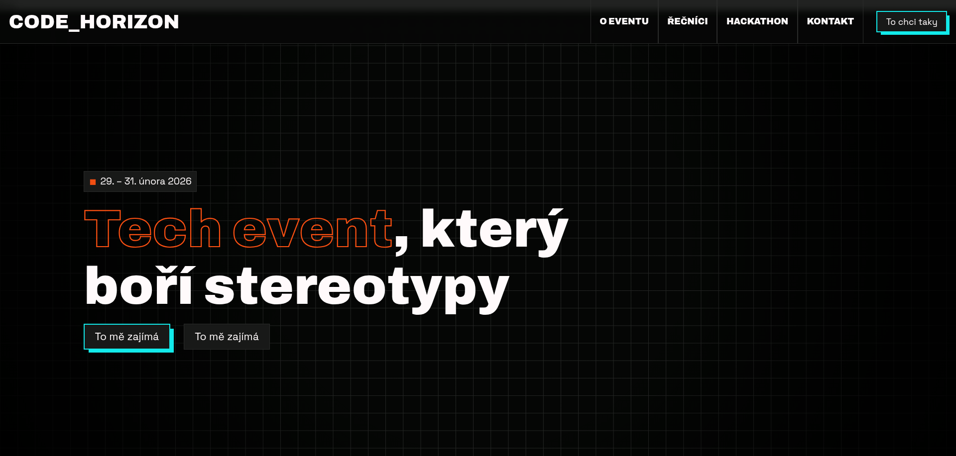 Screenshot stránky CodeHorizon