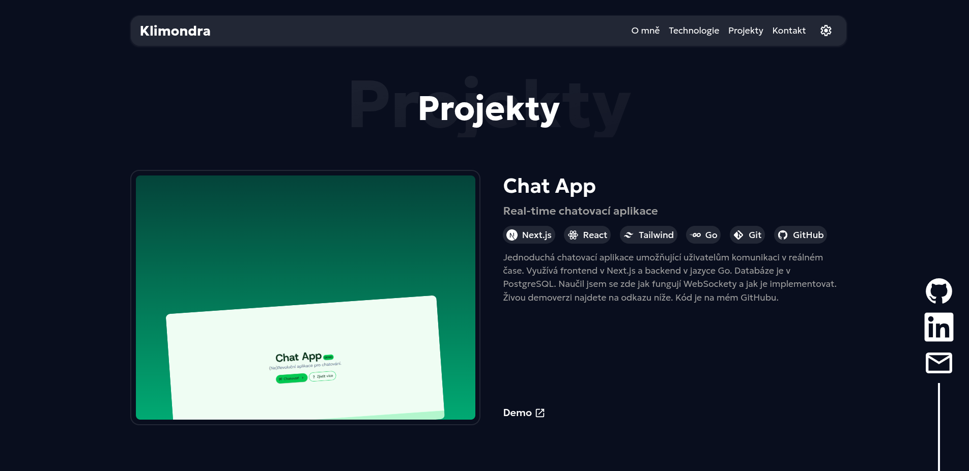 Screenshot webové stránky